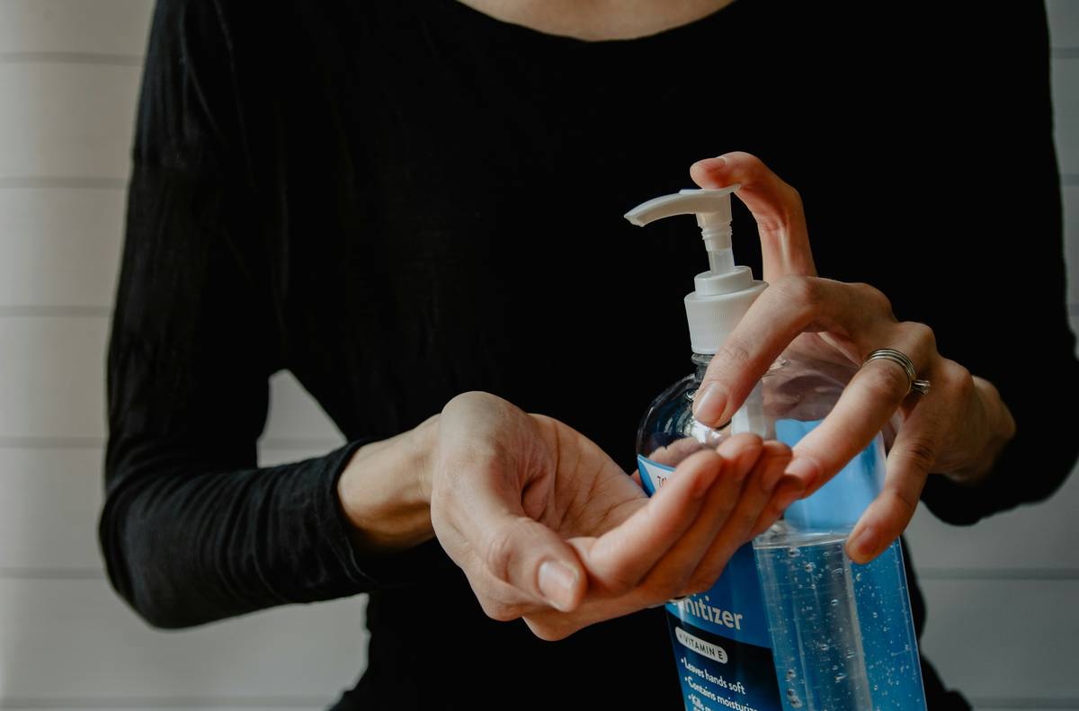 Steps of cleaning nail clippers using alcohol wipes