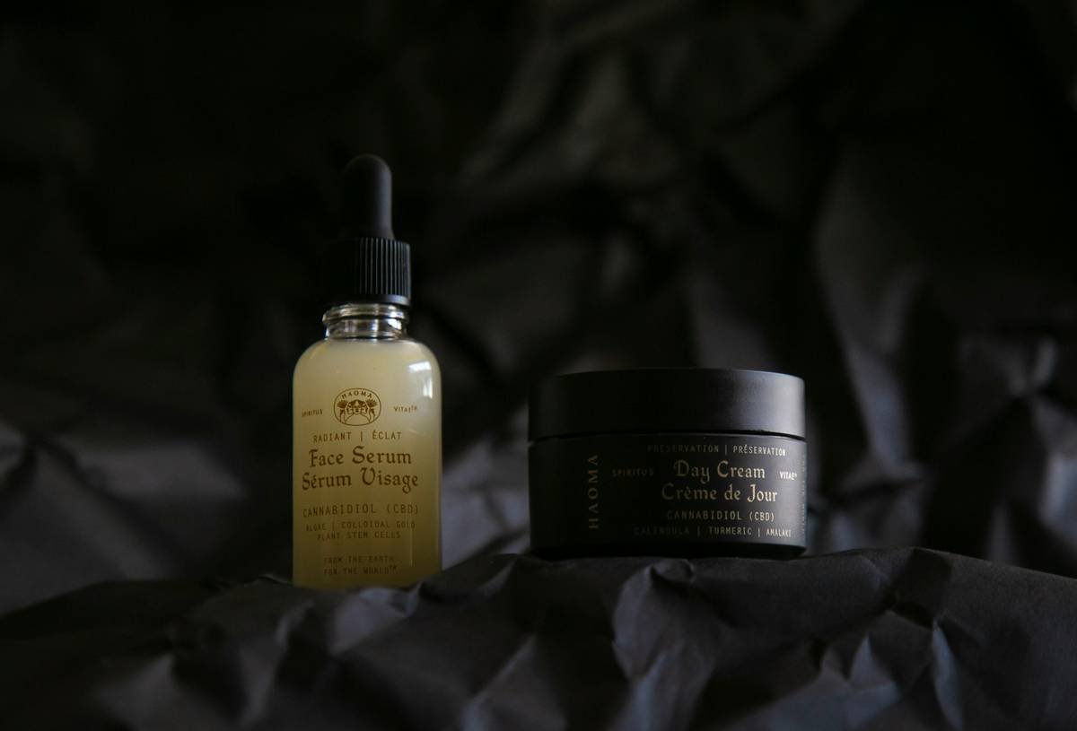 Face serum and day cream from Haoma, an organic skin care line of products.